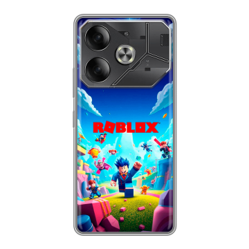Силиконовый чехол на Tecno Pova 6 с принтом Roblox Роблокс Силиконовый чехол на Tecno Pova 6 с принтом Roblox Роблокс