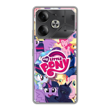 Силиконовый чехол на Tecno Pova 6 с принтом My little pony Дружба чудо