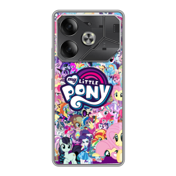 Силиконовый чехол на Tecno Pova 6 с принтом My little pony Дружба чудо Силиконовый чехол на Tecno Pova 6 с принтом My little pony Дружба чудо