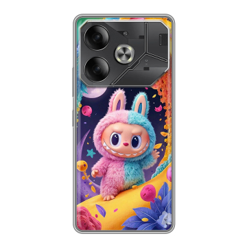 Силиконовый чехол на Tecno Pova 6 с принтом Labubu Лабубу Силиконовый чехол на Tecno Pova 6 с принтом Labubu Лабубу