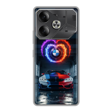 Силиконовый чехол на Tecno Pova 6 с принтом BMW БМВ