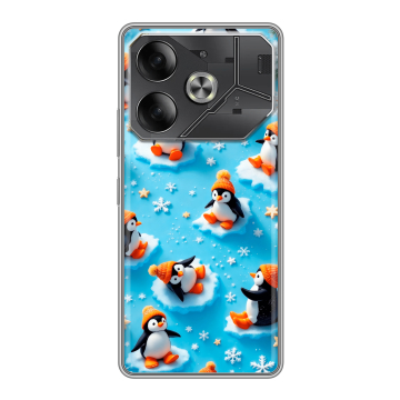 Силиконовый чехол на Tecno Pova 6 с принтом Новый год
