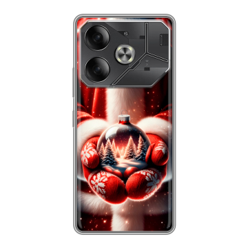 Силиконовый чехол на Tecno Pova 6 с принтом Новый год
