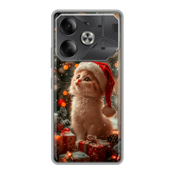 Силиконовый чехол на Tecno Pova 6 с принтом Новый год