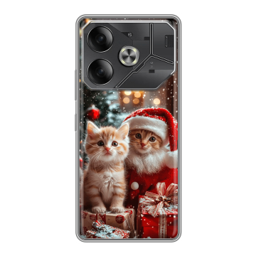 Силиконовый чехол на Tecno Pova 6 с принтом Новый год