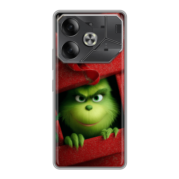 Силиконовый чехол на Tecno Pova 6 с принтом Новый год