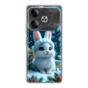 Силиконовый чехол на Tecno Pova 6 с принтом Новый год