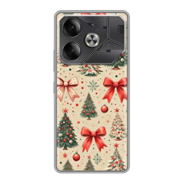 Силиконовый чехол на Tecno Pova 6 с принтом Новый год
