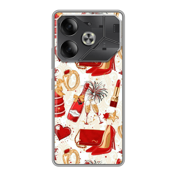 Силиконовый чехол на Tecno Pova 6 с принтом Новый год