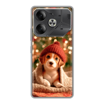 Силиконовый чехол на Tecno Pova 6 с принтом Новый год