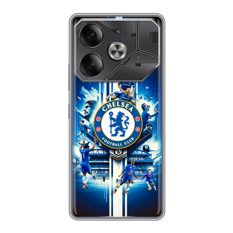 Силиконовый чехол на Tecno Pova 6 с принтом Chelsea Челси Силиконовый чехол на Tecno Pova 6 с принтом Chelsea Челси