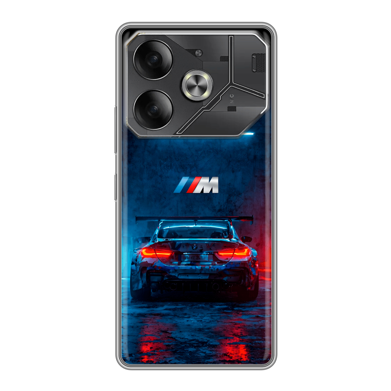 Силиконовый чехол на Tecno Pova 6 с принтом BMW БМВ Силиконовый чехол на Tecno Pova 6 с принтом BMW БМВ