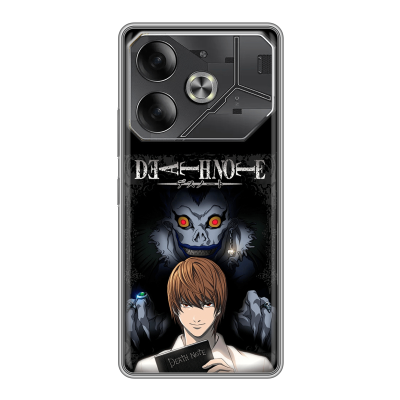 Силиконовый чехол на Tecno Pova 6 с принтом Death note Тетрадь смерти Силиконовый чехол на Tecno Pova 6 с принтом Death note Тетрадь смерти