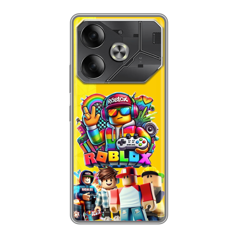 Силиконовый чехол на Tecno Pova 6 с принтом Roblox Роблокс Силиконовый чехол на Tecno Pova 6 с принтом Roblox Роблокс