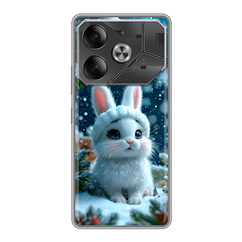 Силиконовый чехол на Tecno Pova 6 с принтом Новый год Силиконовый чехол на Tecno Pova 6 с принтом Новый год