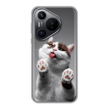Силиконовый чехол на Huawei Pura 70 с принтом Коты