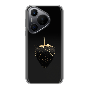 Силиконовый чехол на Huawei Pura 70 с принтом Черная клубника