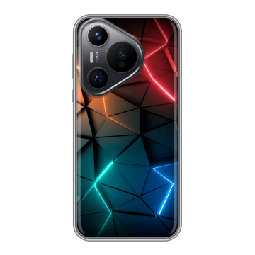 Силиконовый чехол на Huawei Pura 70 с принтом Абстракция неон