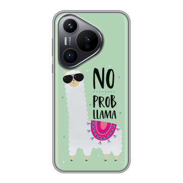 Силиконовый чехол на Huawei Pura 70 с принтом Лама