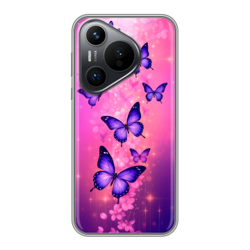 Силиконовый чехол на Huawei Pura 70 с принтом Бабочки