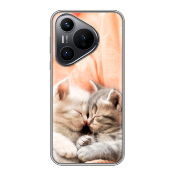 Силиконовый чехол на Huawei Pura 70 с принтом Котята Силиконовый чехол на Huawei Pura 70 с принтом Котята
