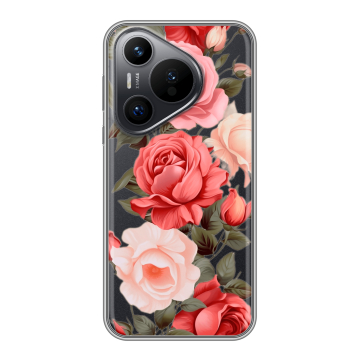 Силиконовый чехол на Huawei Pura 70 с принтом Розы Силиконовый чехол на Huawei Pura 70 с принтом Розы