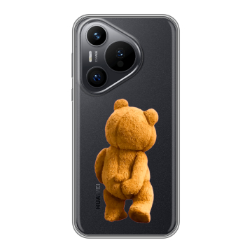 Силиконовый чехол на Huawei Pura 70 с принтом Медведь