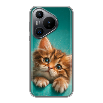 Силиконовый чехол на Huawei Pura 70 с принтом котенок