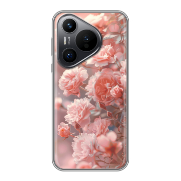 Силиконовый чехол на Huawei Pura 70 с принтом Розовые розы