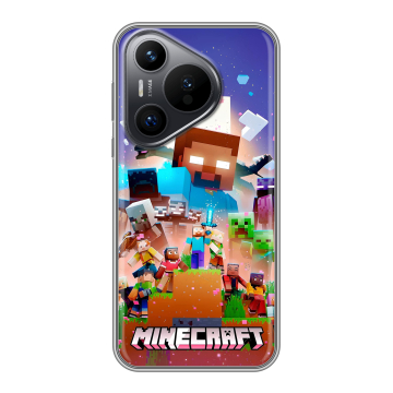 Силиконовый чехол на Huawei Pura 70 с принтом Майнкрафт Minecraft Силиконовый чехол на Huawei Pura 70 с принтом Майнкрафт Minecraft