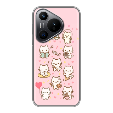 Силиконовый чехол на Huawei Pura 70 с принтом Hello Kitty Хелоу Кити