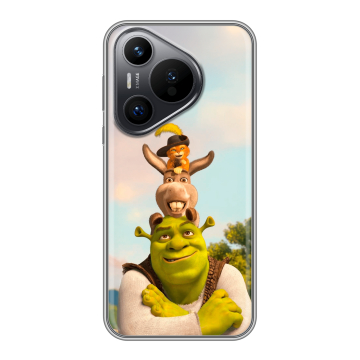 Силиконовый чехол на Huawei Pura 70 с принтом Шрек Shrek