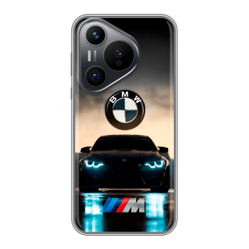 Силиконовый чехол на Huawei Pura 70 с принтом БМВ BMW Силиконовый чехол на Huawei Pura 70 с принтом БМВ BMW
