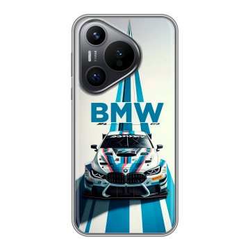 Силиконовый чехол на Huawei Pura 70 с принтом БМВ BMW