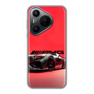 Силиконовый чехол на Huawei Pura 70 с принтом Мерседес Mercedes AMG