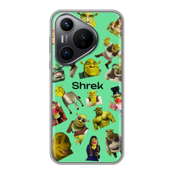 Силиконовый чехол на Huawei Pura 70 с принтом Шрек Shrek