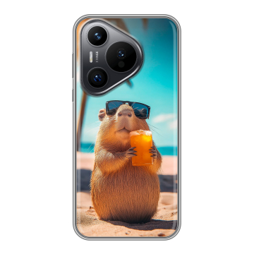 Силиконовый чехол на Huawei Pura 70 с принтом Капибара Силиконовый чехол на Huawei Pura 70 с принтом Капибара