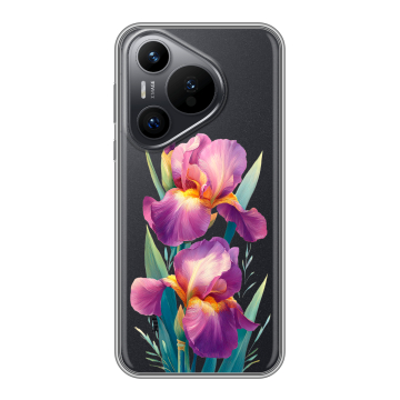 Силиконовый чехол на Huawei Pura 70 с принтом Цветы орхидеи
