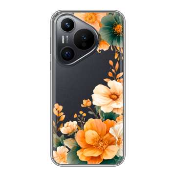 Силиконовый чехол на Huawei Pura 70 с принтом Цветы принт