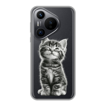 Силиконовый чехол на Huawei Pura 70 с принтом Котенок Силиконовый чехол на Huawei Pura 70 с принтом Котенок