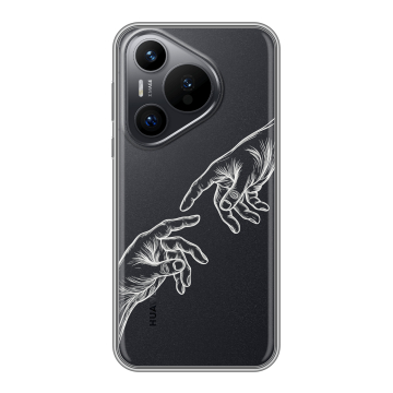 Силиконовый чехол на Huawei Pura 70 с принтом Сотворение мира