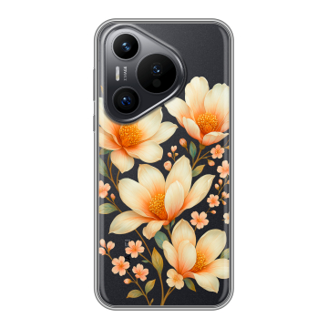 Силиконовый чехол на Huawei Pura 70 с принтом Цветы