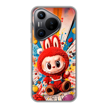 Силиконовый чехол на Huawei Pura 70 с принтом Labubu Лабубу