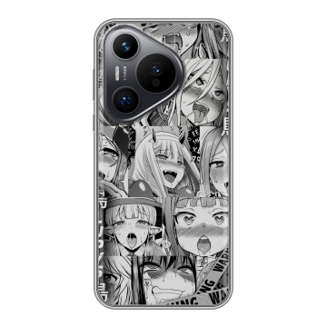 Силиконовый чехол на Huawei Pura 70 с принтом Ahegao Ахегао Аниме