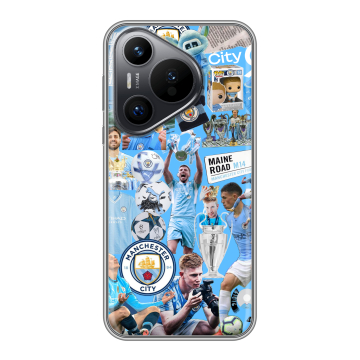 Силиконовый чехол на Huawei Pura 70 с принтом Man City Манчестер Сити