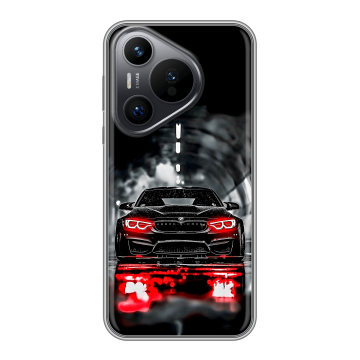 Силиконовый чехол на Huawei Pura 70 с принтом BMW БМВ Силиконовый чехол на Huawei Pura 70 с принтом BMW БМВ
