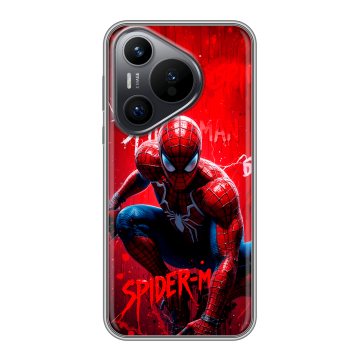 Силиконовый чехол на Huawei Pura 70 с принтом Spiderman Человек паук Силиконовый чехол на Huawei Pura 70 с принтом Spiderman Человек паук