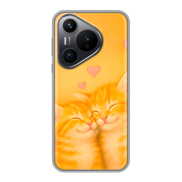 Силиконовый чехол на Huawei Pura 70 с принтом Милые котята