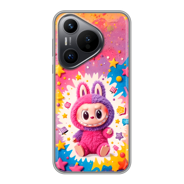 Силиконовый чехол на Huawei Pura 70 с принтом Labubu Лабубу