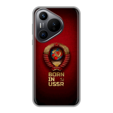 Силиконовый чехол на Huawei Pura 70 с принтом Флаг Герб СССР